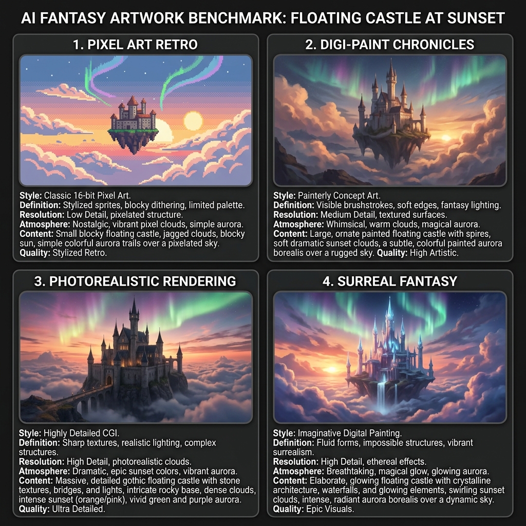 So sánh model AI tạo ảnh phong cảnh fantasy - Imagen 3 vs Midjourney vs DALL-E